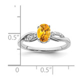 14k White Gold Oval Citrine and Diamond Ring - RM-78C99C0D-5003