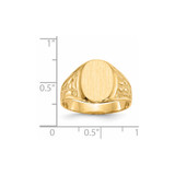 14k 11.0x14.5mm Closed Back Mens Signet Ring