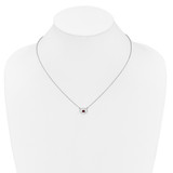 14k White Gold Oval Garnet and Diamond 18in. Necklace