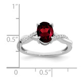 14k White Gold Oval Garnet and Diamond Ring - RM-37B1E26C-1190