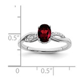 14k White Gold Oval Garnet and Diamond Ring - RM-4BDAE5F7-5979