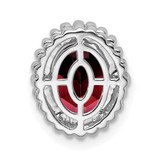 14k White Gold Oval Garnet Chain Slide