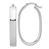 14k White Gold Oval Hoop Earrings - TF-408443BB-7390