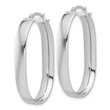 14k White Gold Oval Hoop Earrings - TF-408443BB-7390