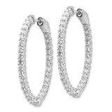 14k White Gold Oval Hoop w/Safety Clasp Earring Mountings - XE-01AD2059-4978