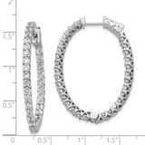 14k White Gold Oval Hoop w/Safety Clasp Earring Mountings - XE-01AD2059-4978