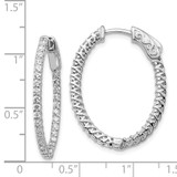 14k White Gold Oval Hoop w/Safety Clasp Earring Mountings - XE-40625505-5563