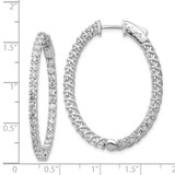14k White Gold Oval Hoop w/Safety Clasp Earring Mountings - XE-69C6818D-6827