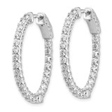 14k White Gold Oval Hoop w/Safety Clasp Earring Mountings - XE-834BC1D9-5536