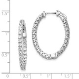 14k White Gold Oval Hoop w/Safety Clasp Earring Mountings - XE-834BC1D9-5536