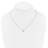 14k White Gold Oval Peridot and Diamond 18in. Necklace