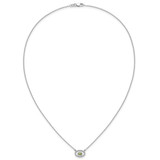 14k White Gold Oval Peridot and Diamond 18in. Necklace
