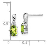 14k White Gold Oval Peridot and Diamond Earrings - EM-CE757566-5490