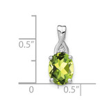 14k White Gold Oval Peridot and Diamond Pendant - PM-4803FAA4-7786