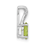 14k White Gold Oval Peridot and Diamond Pendant - PM-A5B348D3-1083