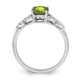 14k White Gold Oval Peridot and Diamond Ring - RM-47E5455F-8731