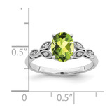 14k White Gold Oval Peridot and Diamond Ring - RM-47E5455F-8731