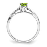 14k White Gold Oval Peridot and Diamond Ring - RM-AB5C7E36-7634