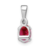 14k White Gold Oval Ruby and Diamond Pendant - PM-D9C2EC79-5988