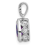 14k White Gold Pear Amethyst and Diamond Pendant - PM-FD4BCD77-8786