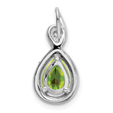 14k White Gold Pear Peridot and Diamond Pendant - PM-16BD7127-5394