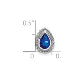 14k White Gold Pear Sapphire Chain Slide