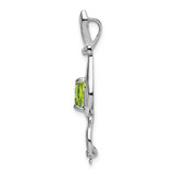 14k White Gold Peridot and Diamond Cat Pendant