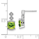 14k White Gold Peridot and Diamond Earrings - EM-0124FAAA-4334