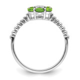 14k White Gold Peridot and Diamond Floral Ring - RM-63BC237C-5767