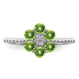 14k White Gold Peridot and Diamond Floral Ring - RM-63BC237C-5767
