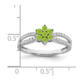 14k White Gold Peridot and Diamond Floral Ring - RM-81C9F9DD-6021