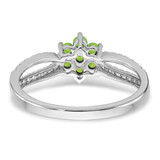 14k White Gold Peridot and Diamond Floral Ring - RM-81C9F9DD-6021