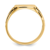 14k 11.5x11.0mm Closed Back Antiqued Signet Ring