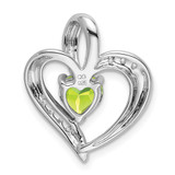 14k White Gold Peridot and Diamond Heart Pendant - PM-5D0E2805-8764