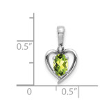 14k White Gold Peridot and Diamond Heart Pendant - XB-D5051FC9-2055