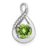 14k White Gold Peridot and Diamond Pendant - PM-6C3E515B-8232