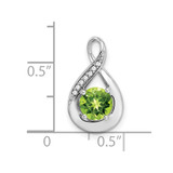 14k White Gold Peridot and Diamond Pendant - PM-6C3E515B-8232