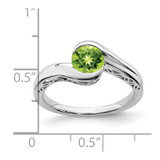 14k White Gold Peridot Bypass Ring