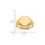 14k 11.5x12.5mm Open Back AA Diamond Mens Signet Ring