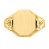 14k 11.5x12.5mm Open Back Diamond Mens Signet Ring Mounting