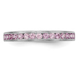 14k White Gold Pink Sapphire Complete Channel Band