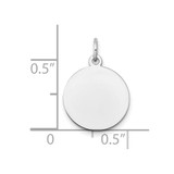 14k White Gold Plain .009 Gauge Round Engravable Disc Charm - XW-2B879E3C-1872