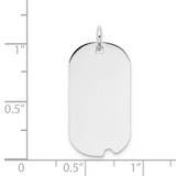 14k White Gold Plain .011 Gauge Engravable Dog Tag w/Notch Disc - XW-5B87BFE7-8908