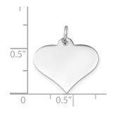 14k White Gold Plain .013 Gauge Engraveable Heart Disc Charm - XW-19A11662-8508