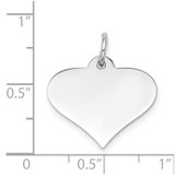 14k White Gold Plain .013 Gauge Engraveable Heart Disc Charm - XW-9EFB8291-8707