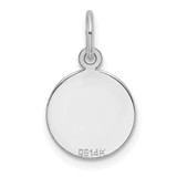 14k White Gold Plain .013 Gauge Round Engravable Disc Charm - XW-0FBCA16D-4213