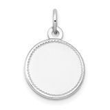 14k White Gold Plain .013 Gauge Round Engravable Disc Charm - XW-90D909A3-7538
