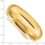 14k 11/16 High Polished 17.00mm Hinged Oval Bangle Bracelet