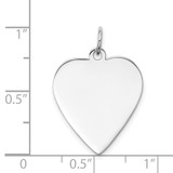 14k White Gold Plain .018 Gauge Engravable Heart Charm - XW-A46CD5EB-8332