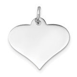 14k White Gold Plain .018 Gauge Engraveable Heart Disc Charm - XW-DBEBD333-3532